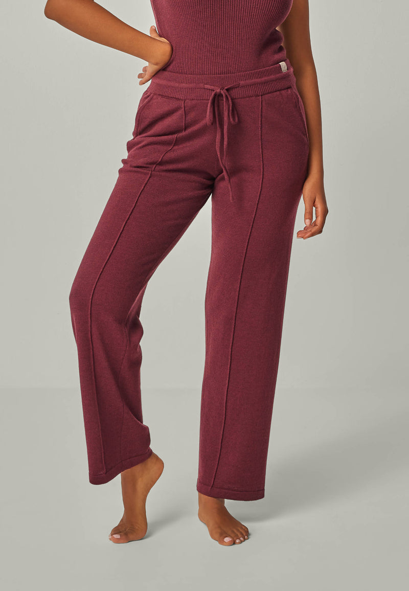 PANTS ELISA - Elegant knitted trousers with piping