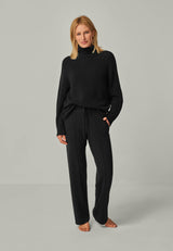 PANTS ELISA - Elegant knitted trousers with piping