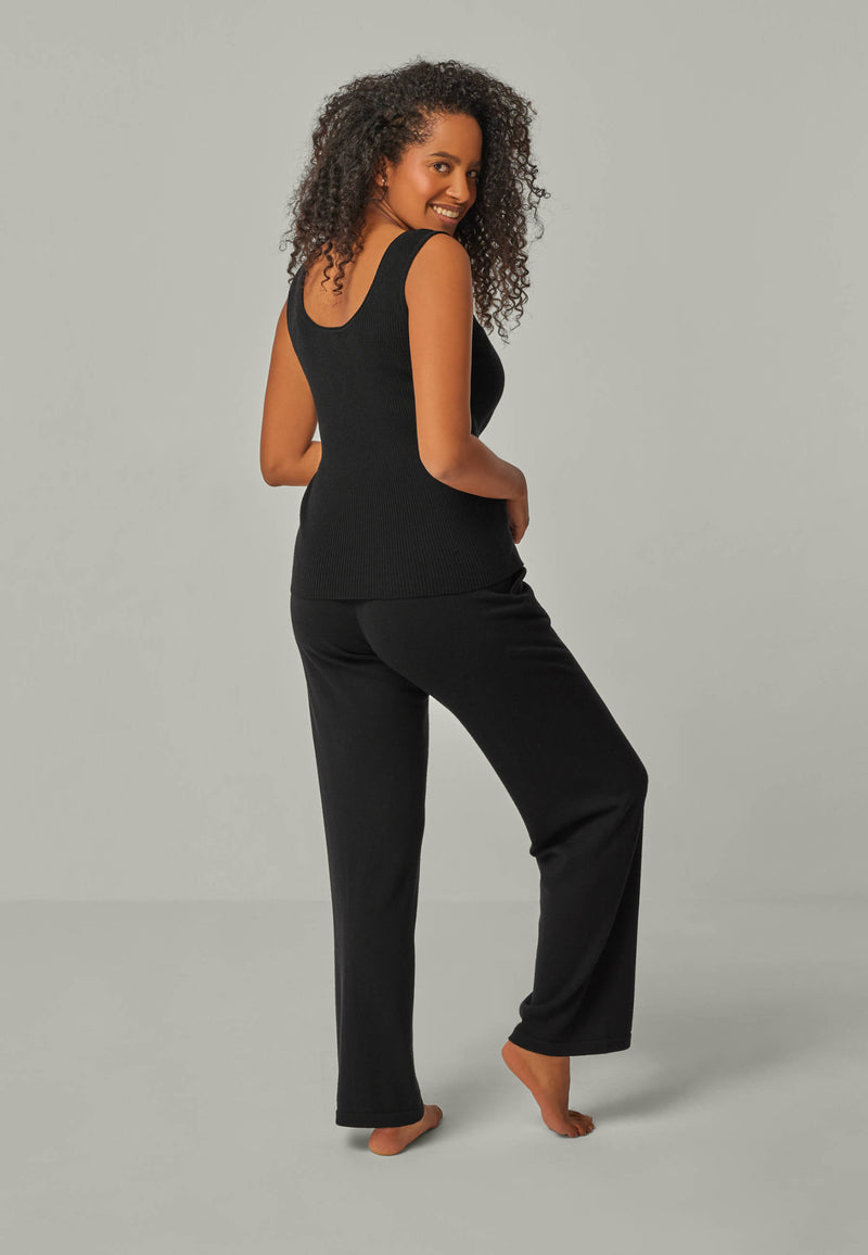 PANTS ELISA - Elegant knitted trousers with piping