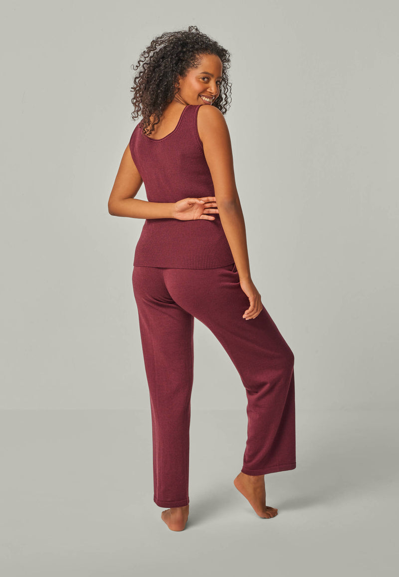 PANTS ELISA - Elegant knitted trousers with piping