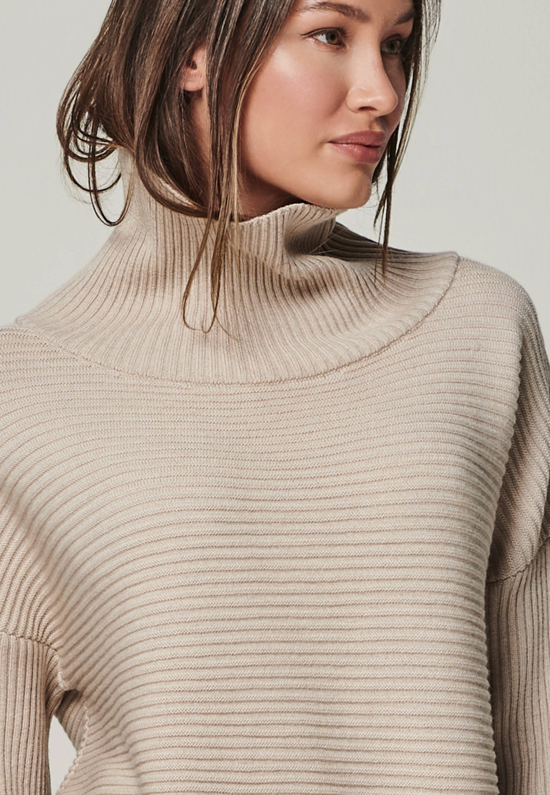 PULLOVER BAILEY - Asymmetrischer Merino Rollkragenpullover