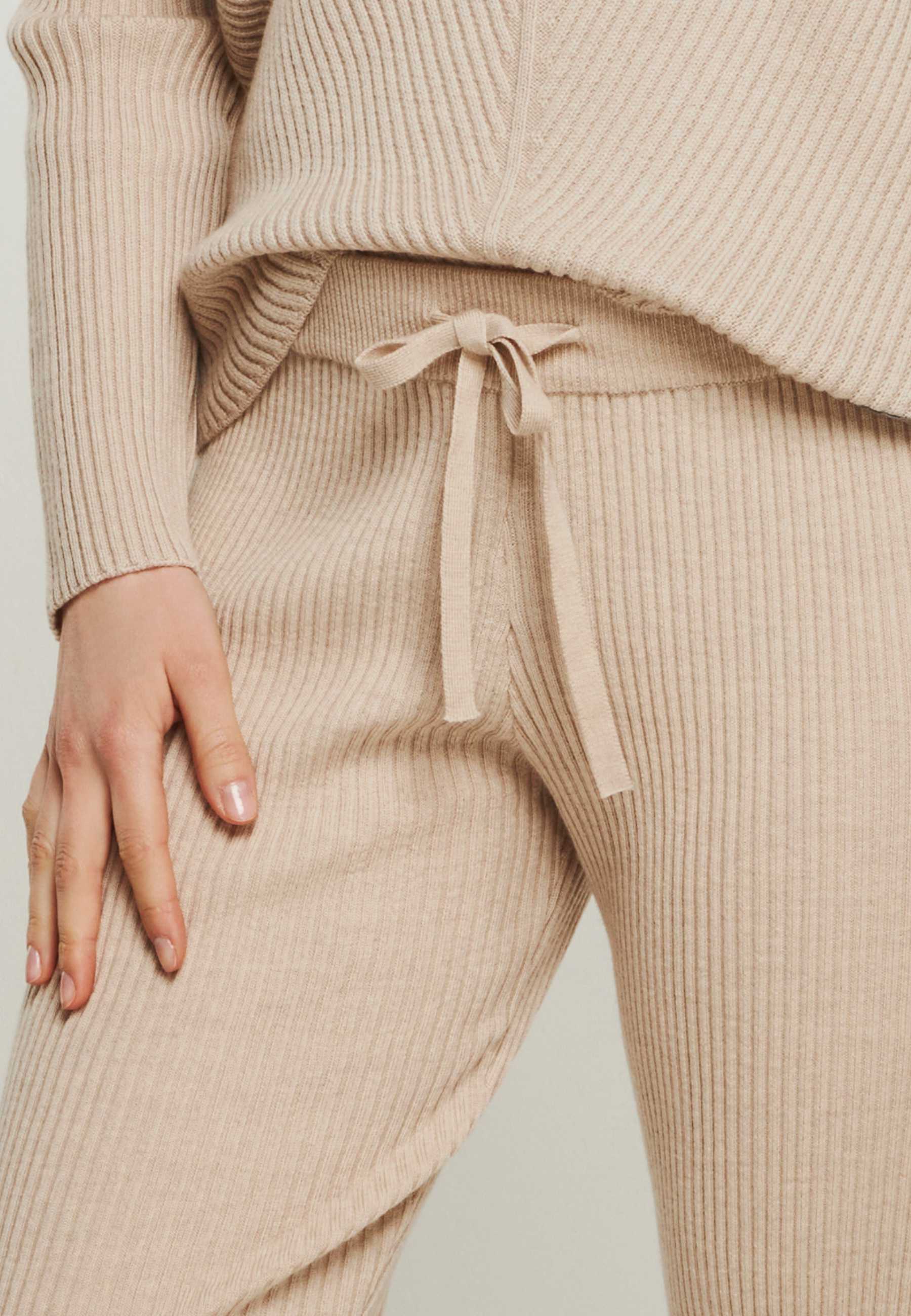 PANTS BLOSSOM - wide ribbed merino lounge pants